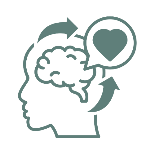 Person icon representing greater self-awareness, personal values, confidence and career direction through counselling.