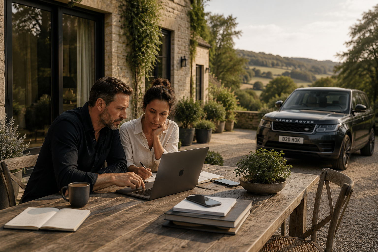 Professionals working together outdoors, representing leadership, business ownership, workplace stress and achieving a healthier work-life balance.