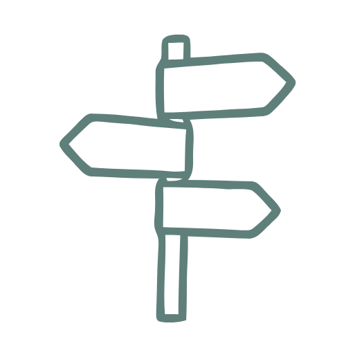 Signpost icon representing gaining clarity, direction and hope through counselling.