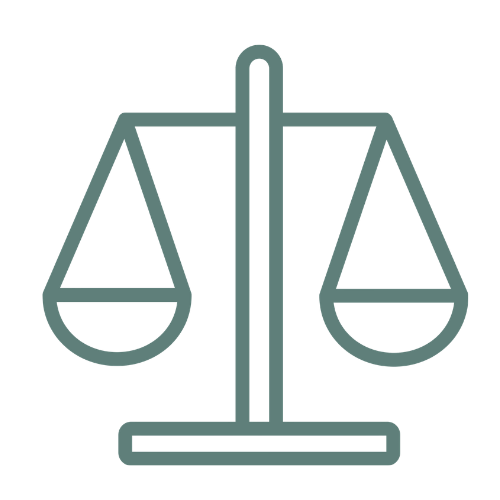 Balance scales icon representing restoring work-life balance, reducing stress and recovering from burnout.