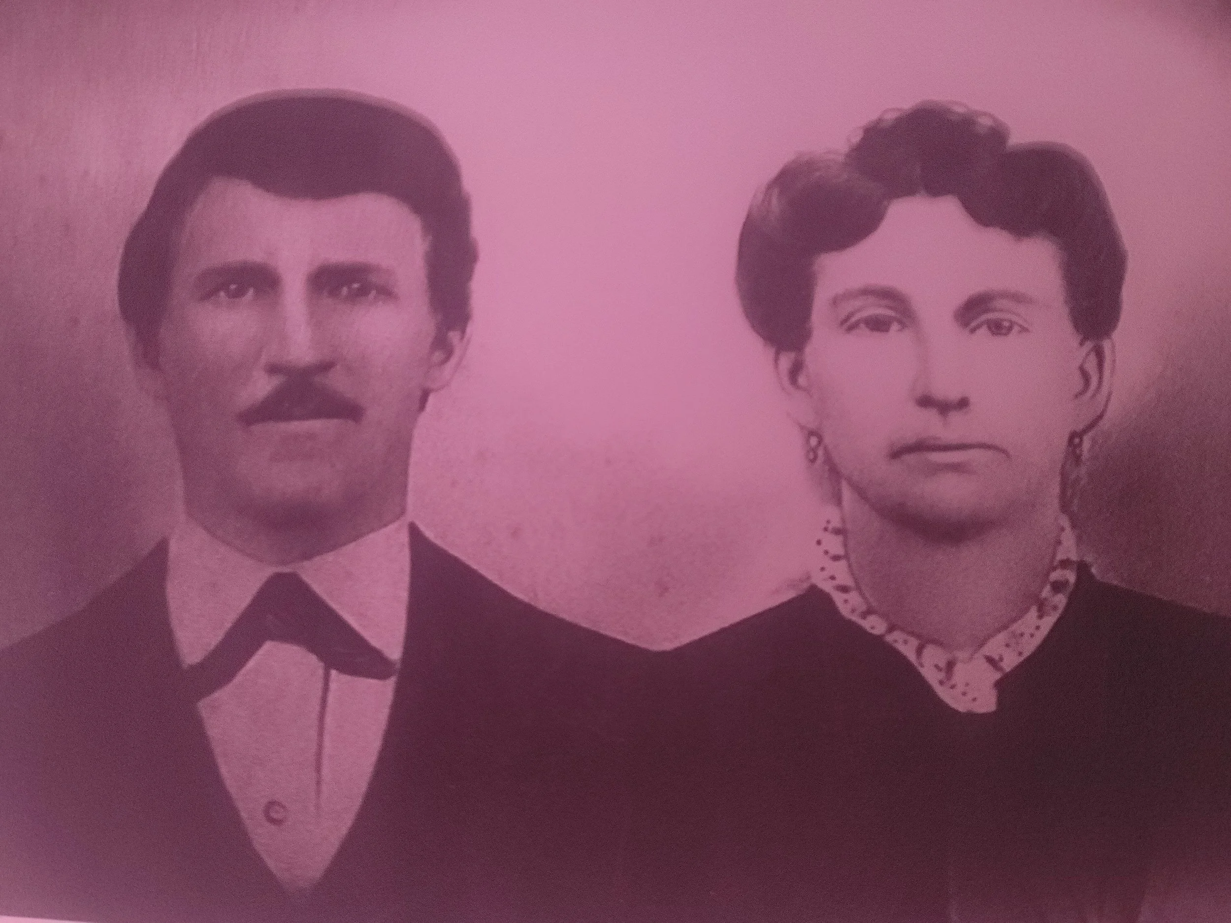 Sepia ancestor photo of Isaac J. Coontz and Mary Elizabeth Haller