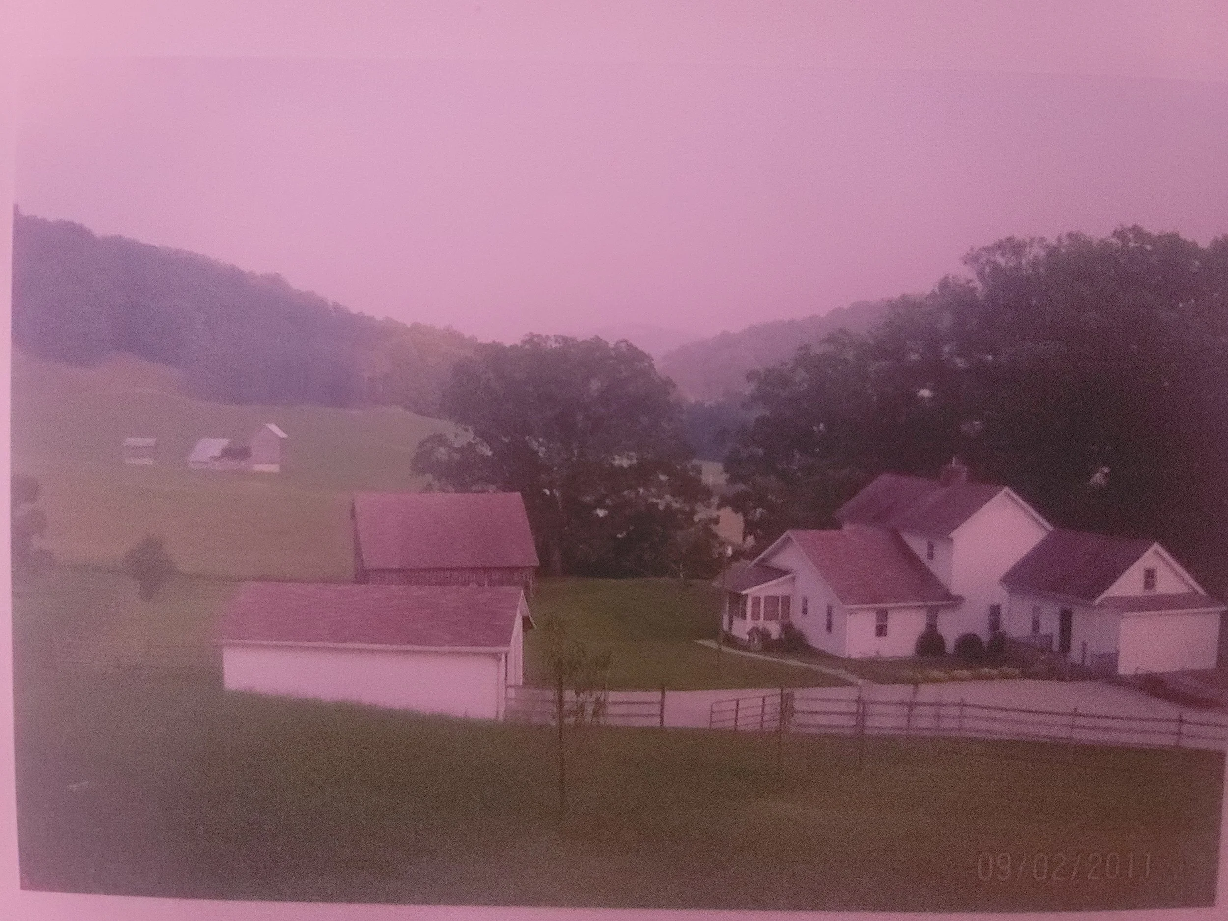 Koontz Farmhouse New with Old Kelley Homestead in the Background