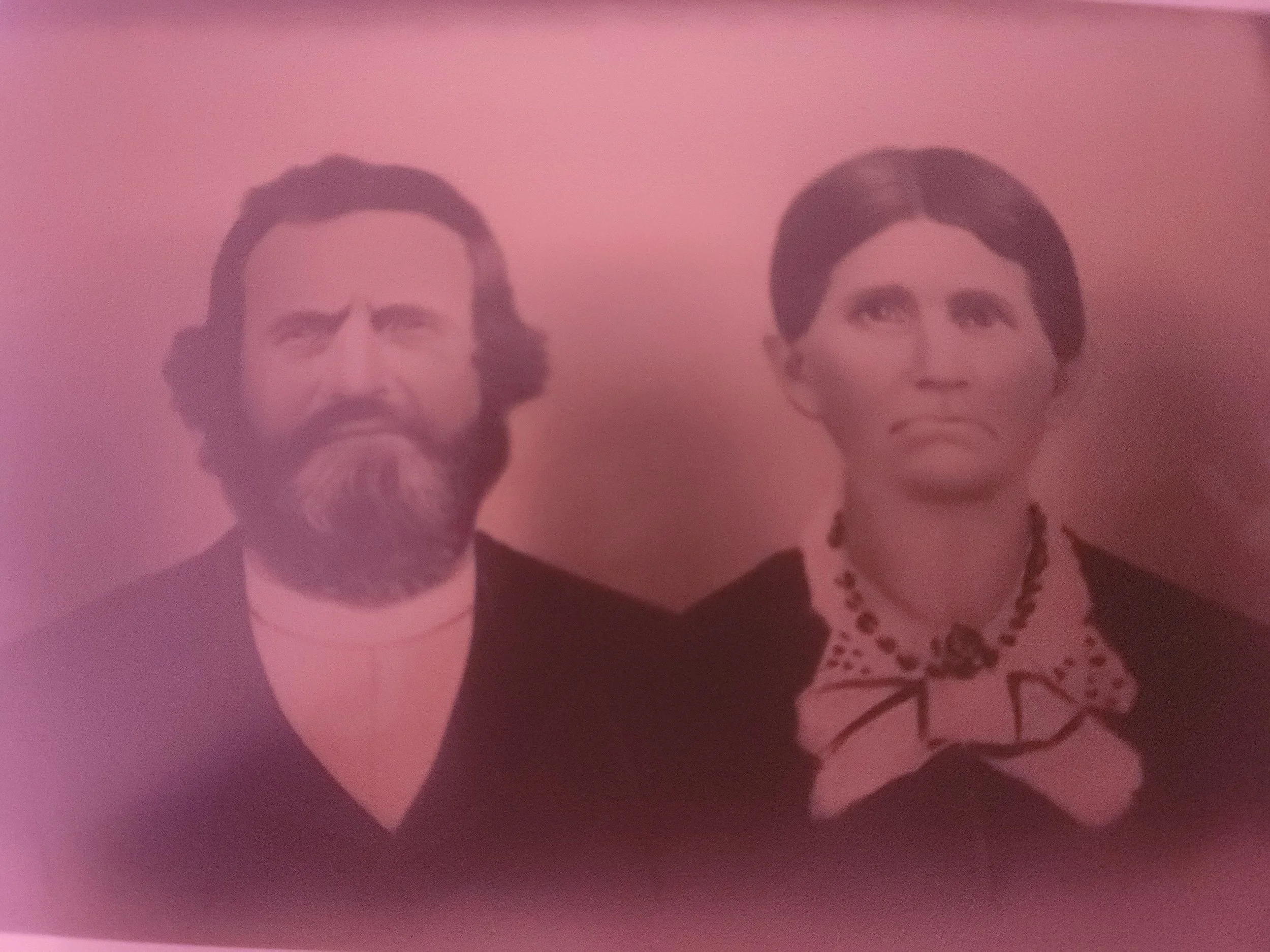 Sepia ancestor photo of Adam Coontz and Sarah Stalnaker