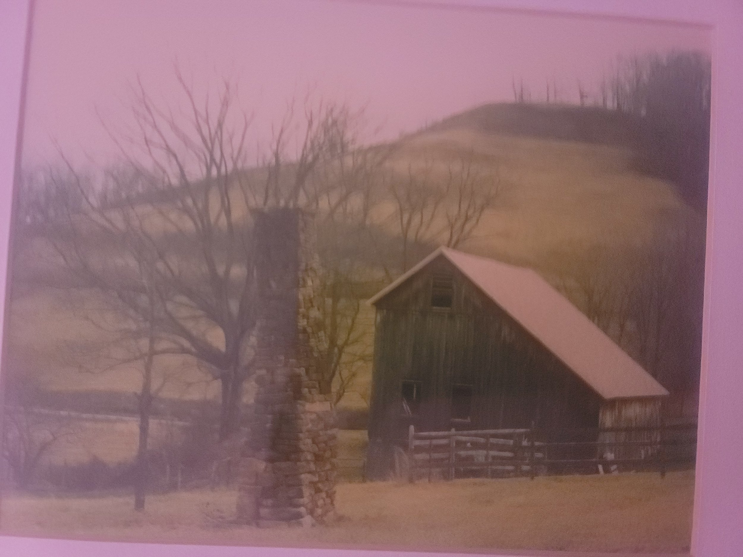 Old Stone Chimney and Original Barn on Koontz Homestead in Koontz Hollow