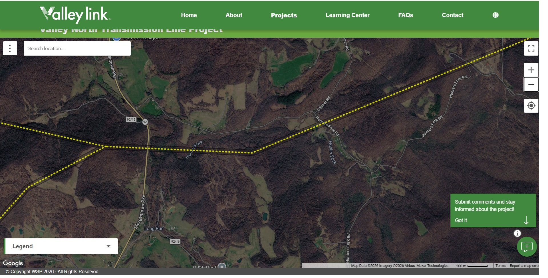 Valley Link map of Hunters Fork