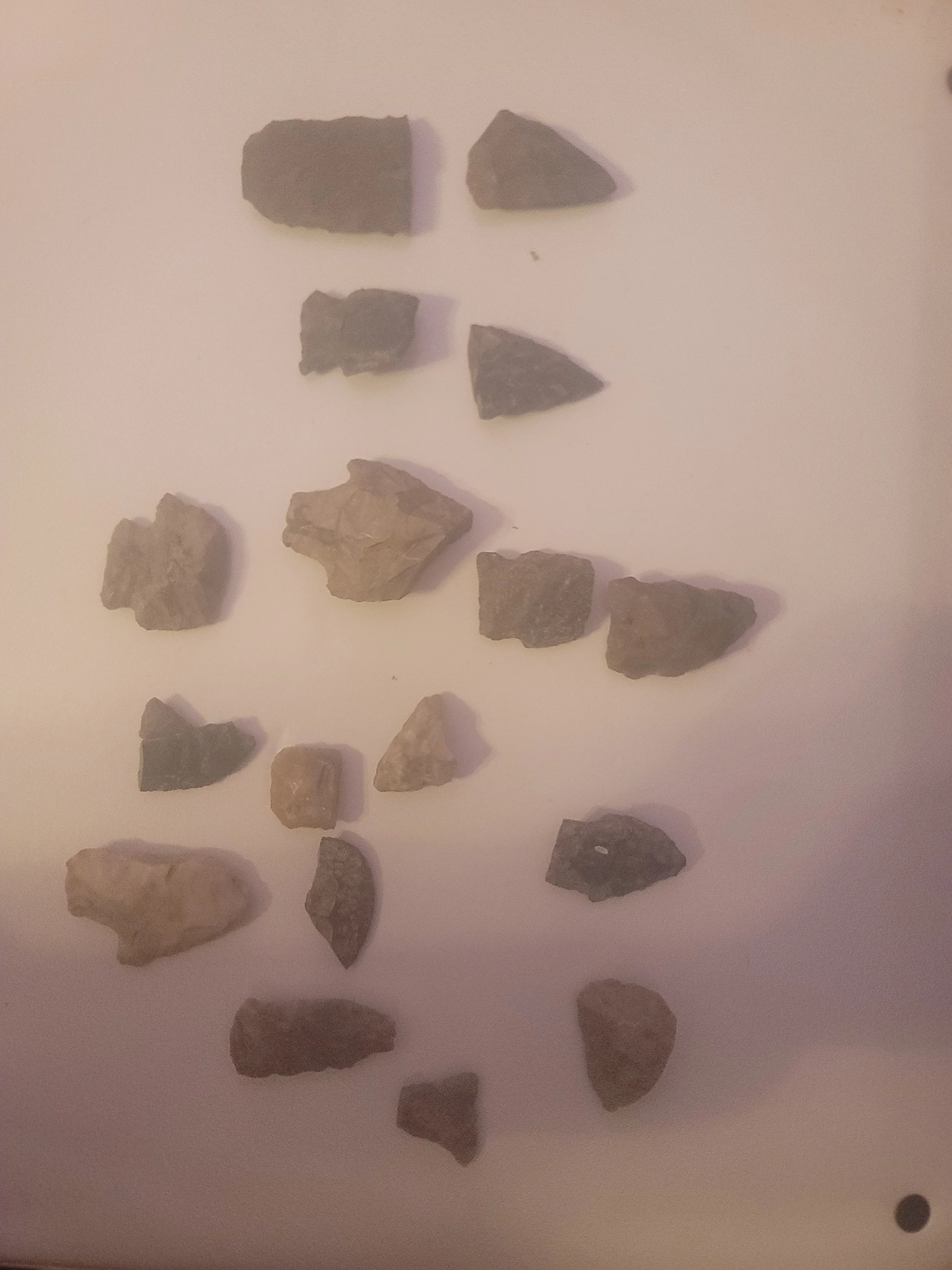 Prehistoric Eastern Woodland projectile points discovered in Koontz Hollow and reflecting centuries of Indigenous presence.