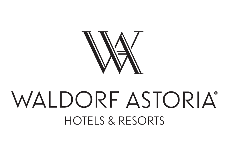 Waldorf Astoria Hotels & Resorts logo, featuring a stylized intertwined 'W' and 'A' above the text 'Waldorf Astoria Hotels & Resorts'.