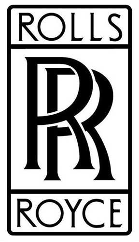 Rolling Stones logo with large 'RR' initials and the words 'ROLLS' at the top and 'ROYCE' at the bottom.