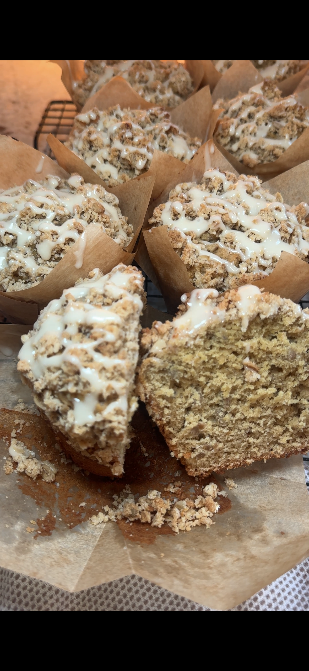 Honey Sunflower Butter Oat Streusel Muffins