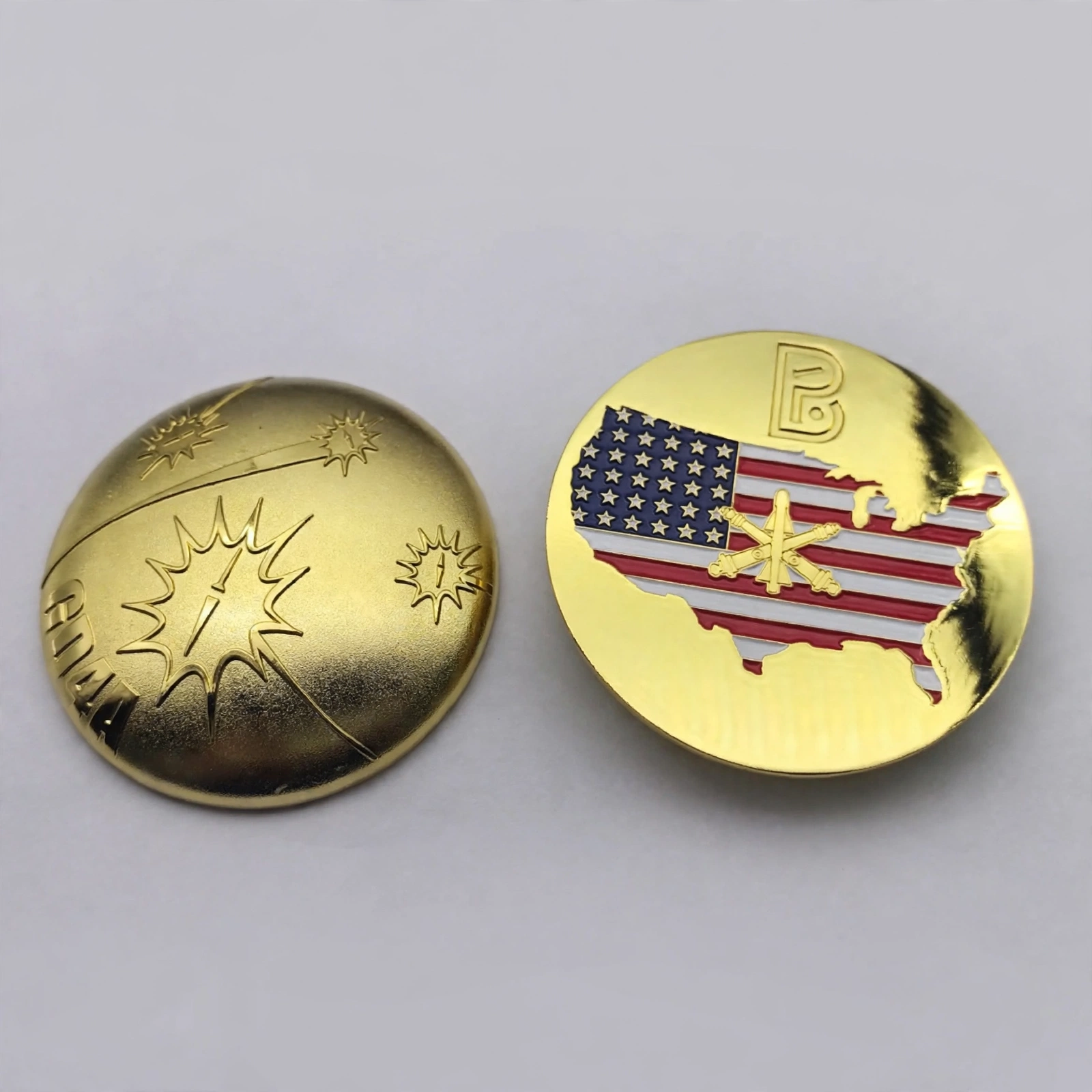 Gold US Map Coin, Front & Back