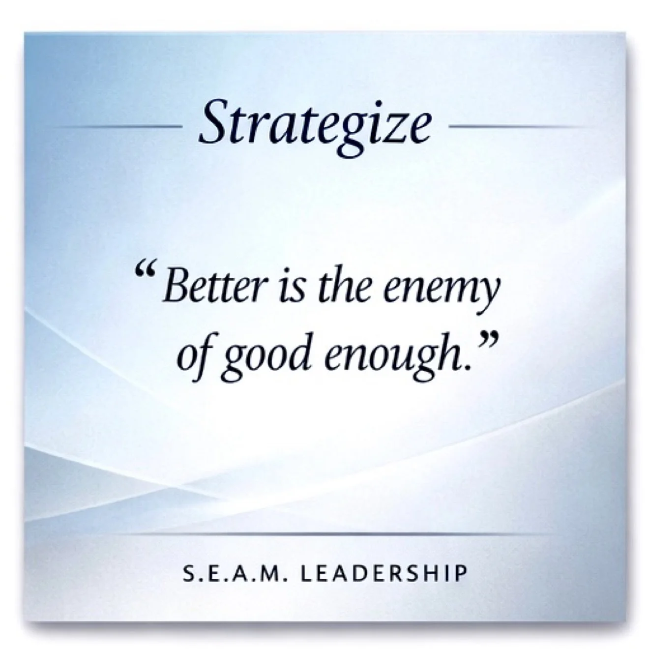 SEAM framework Strategize phase quote card