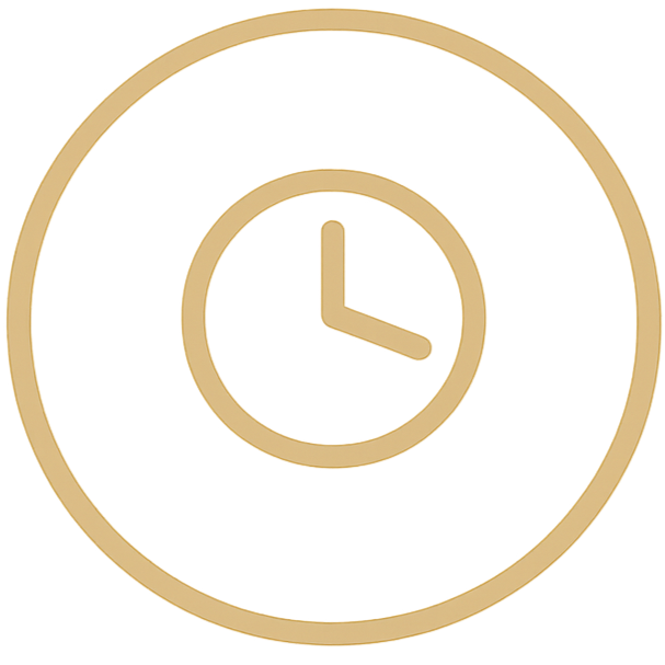 A clock with a black face and beige outline showing the time as 3:00.