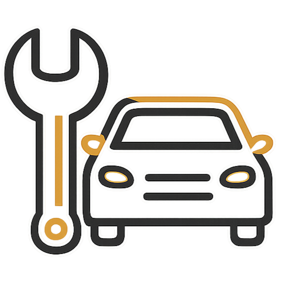 Neon sign of a wrench and a car