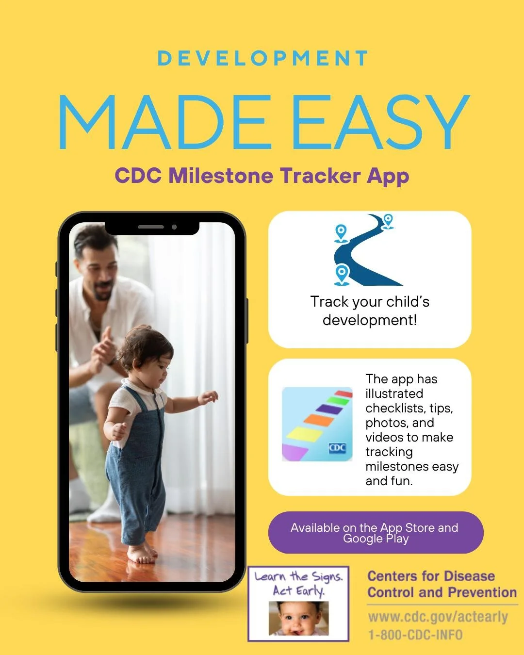 Milestone tracking made simpler! Download the CDC milestone tracker app to celebrate your little one's milestones!

#CDC #Development #longisland #helpmegrow
