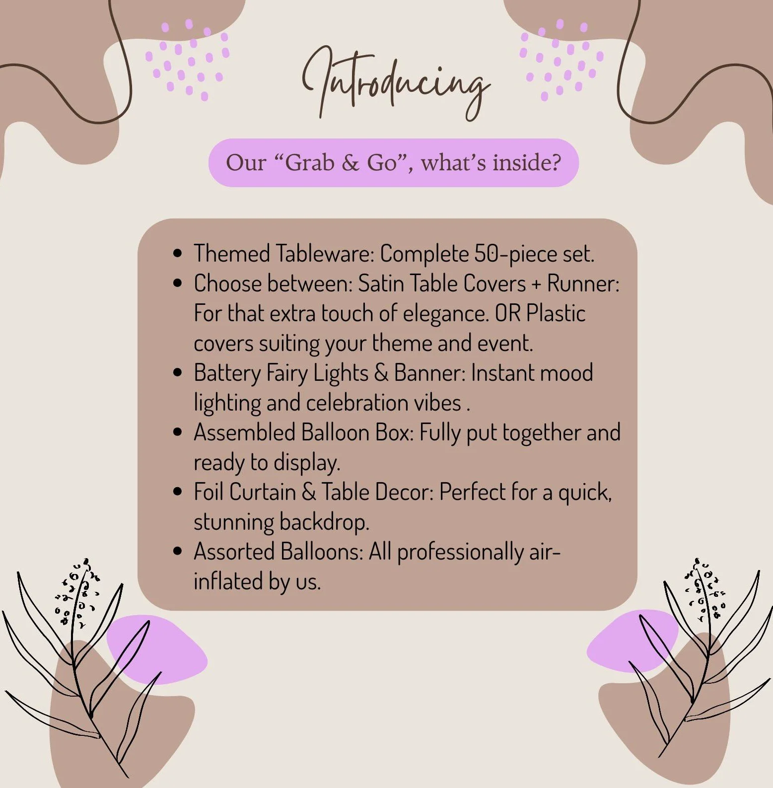 The "Grab & Go" Package