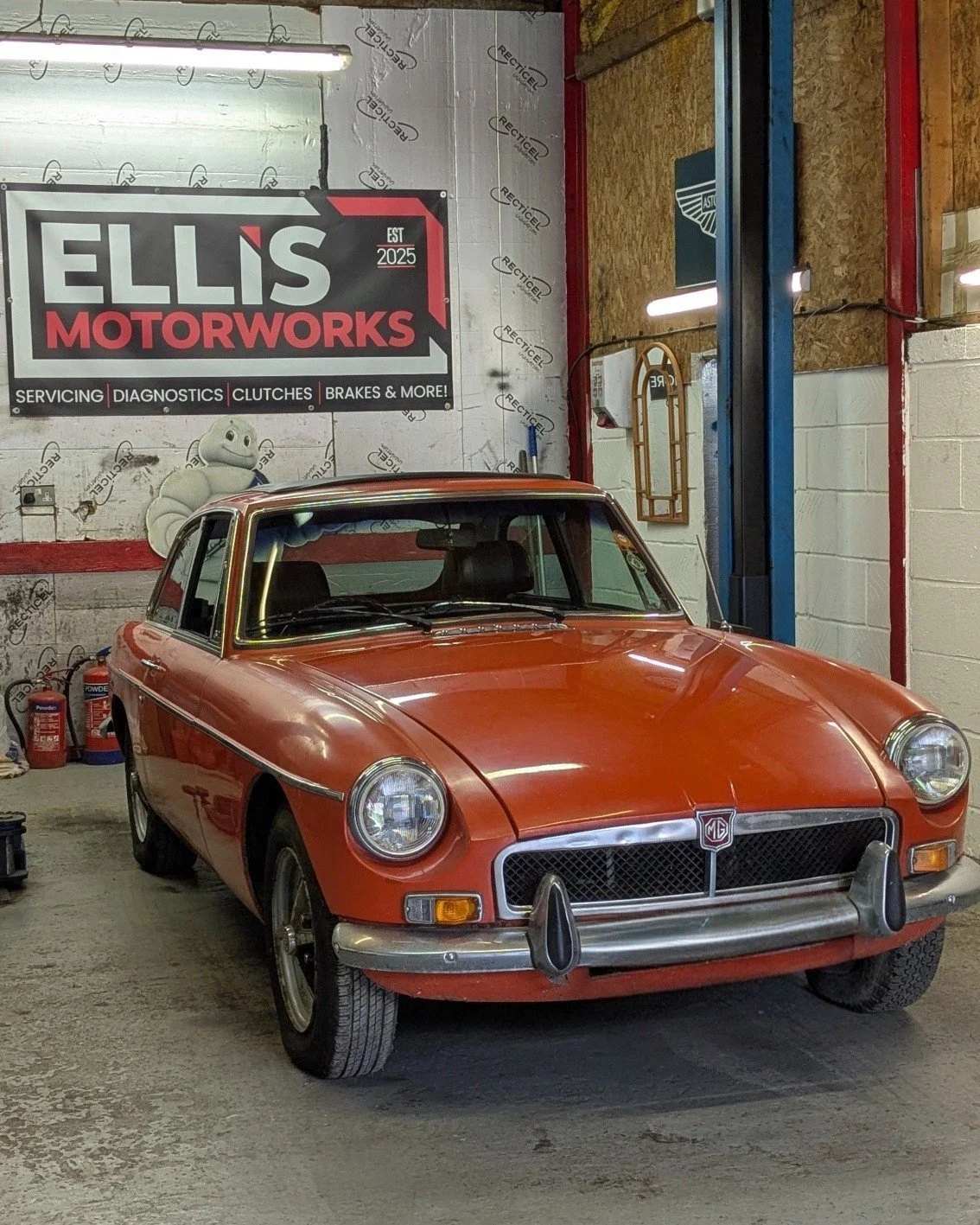 I'm very happy with this one!
Last month this MGB GT came to me as a non runner after being sat in a dry store barn for 8 years and wanting to be put on the road again.
The first step was to check inside the bores to make sure they looked okay , whic