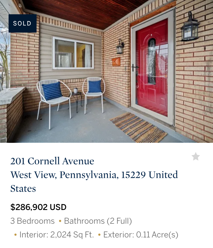 west view house sold