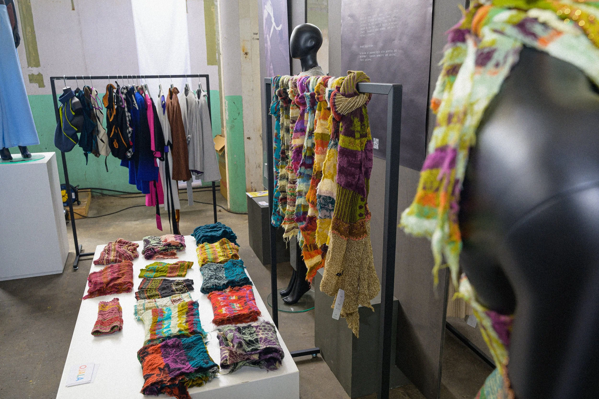 Butapana knitwear collection display in studio