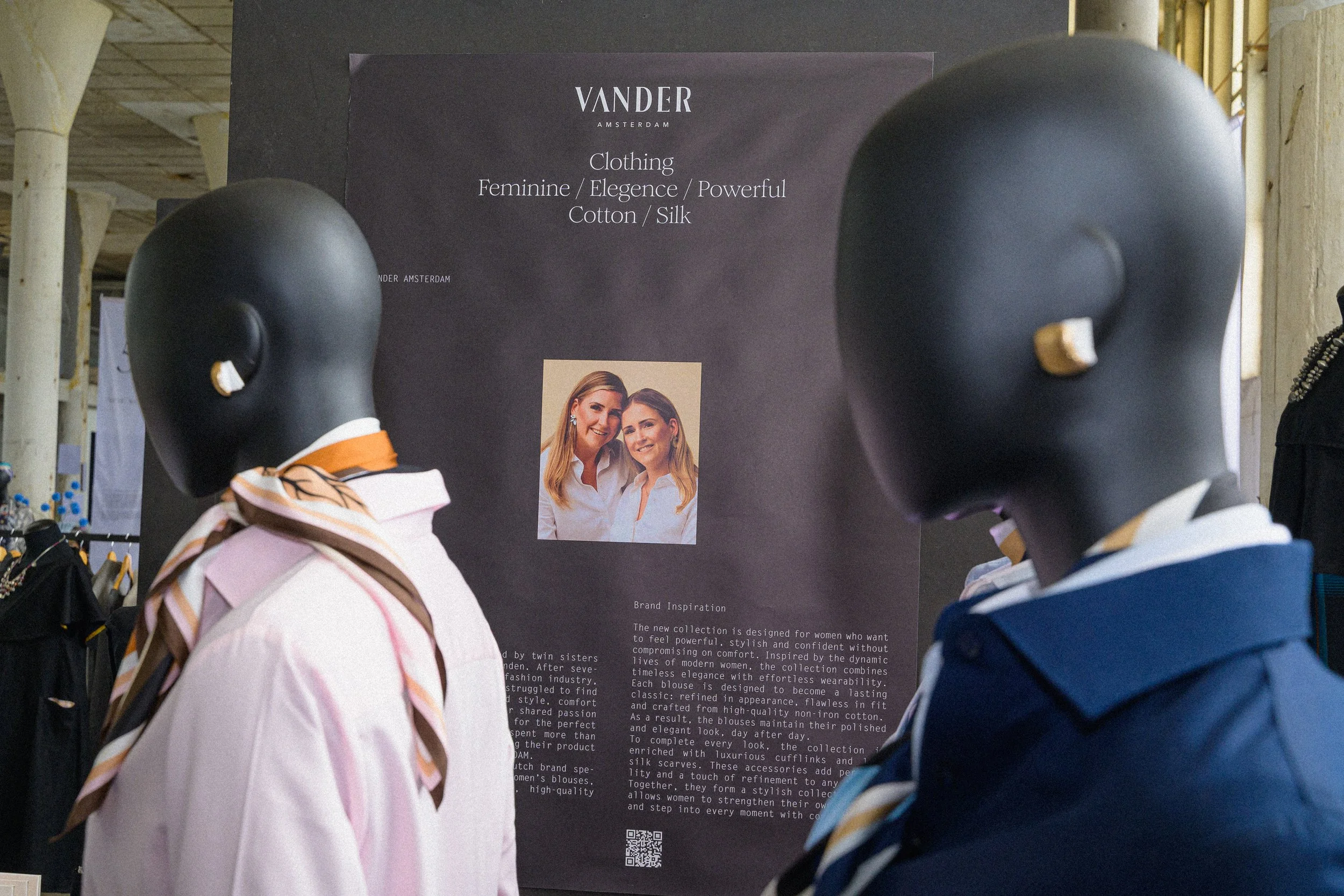 Vander Amsterdam collection mood board with mannequins and brand inspiration