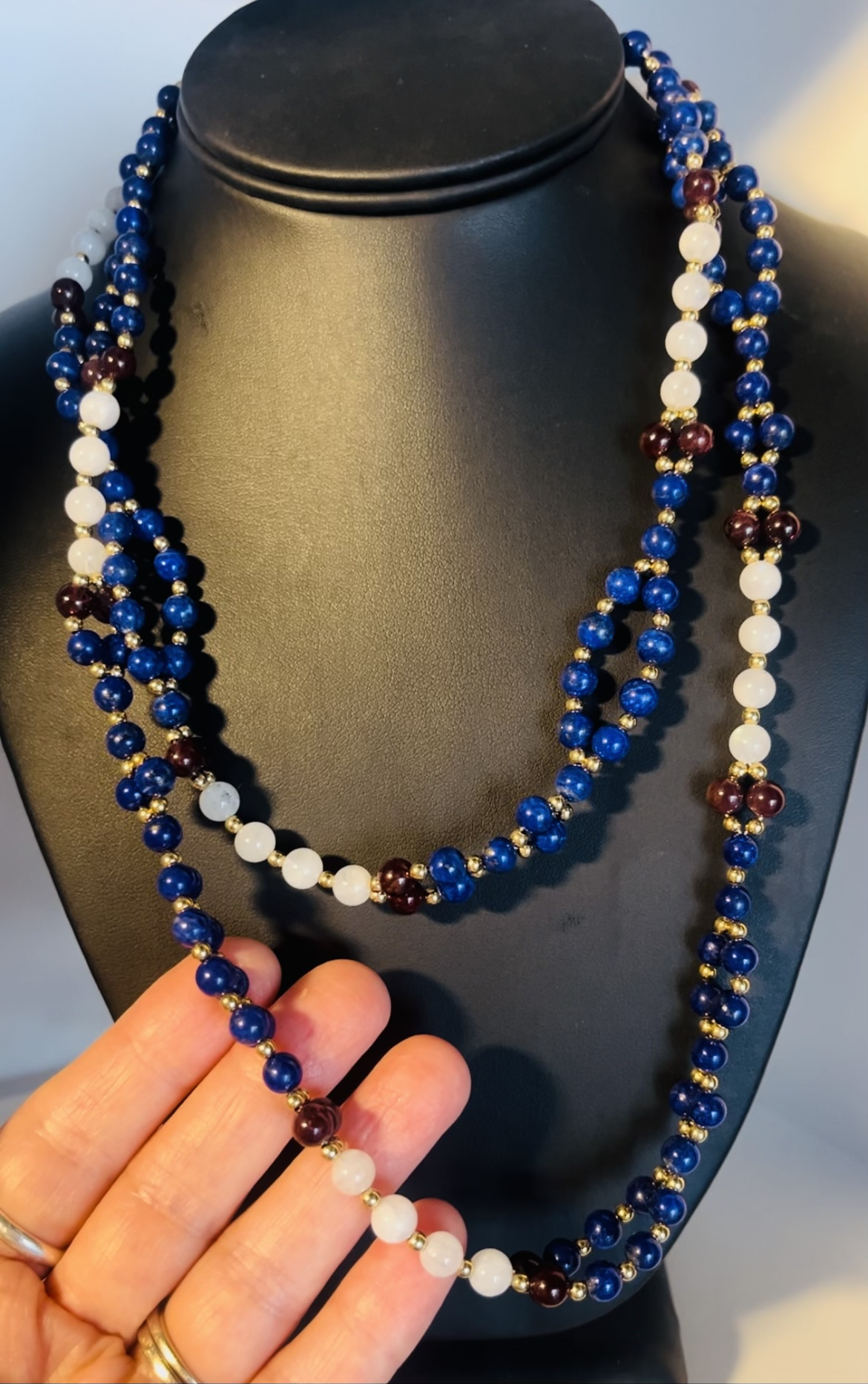 Lapis | Garnet | Moonstone | Gold