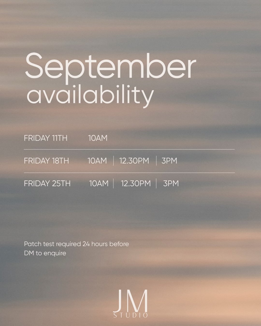September &amp; October appointments are now available. Introductory pricing is still available for a limited time 🤍.