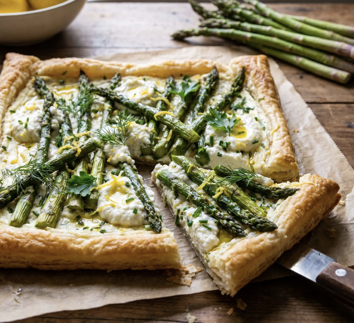 Asparagus Tart with Cashew &amp; Tofu Ricotta