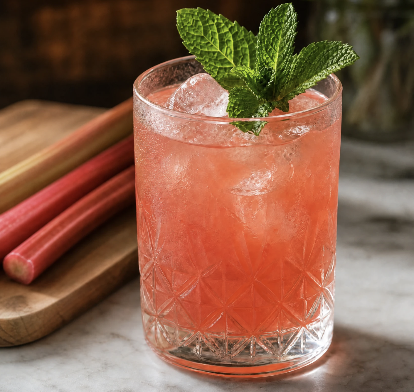 Rhubarb Shrub Cocktail / Mocktail