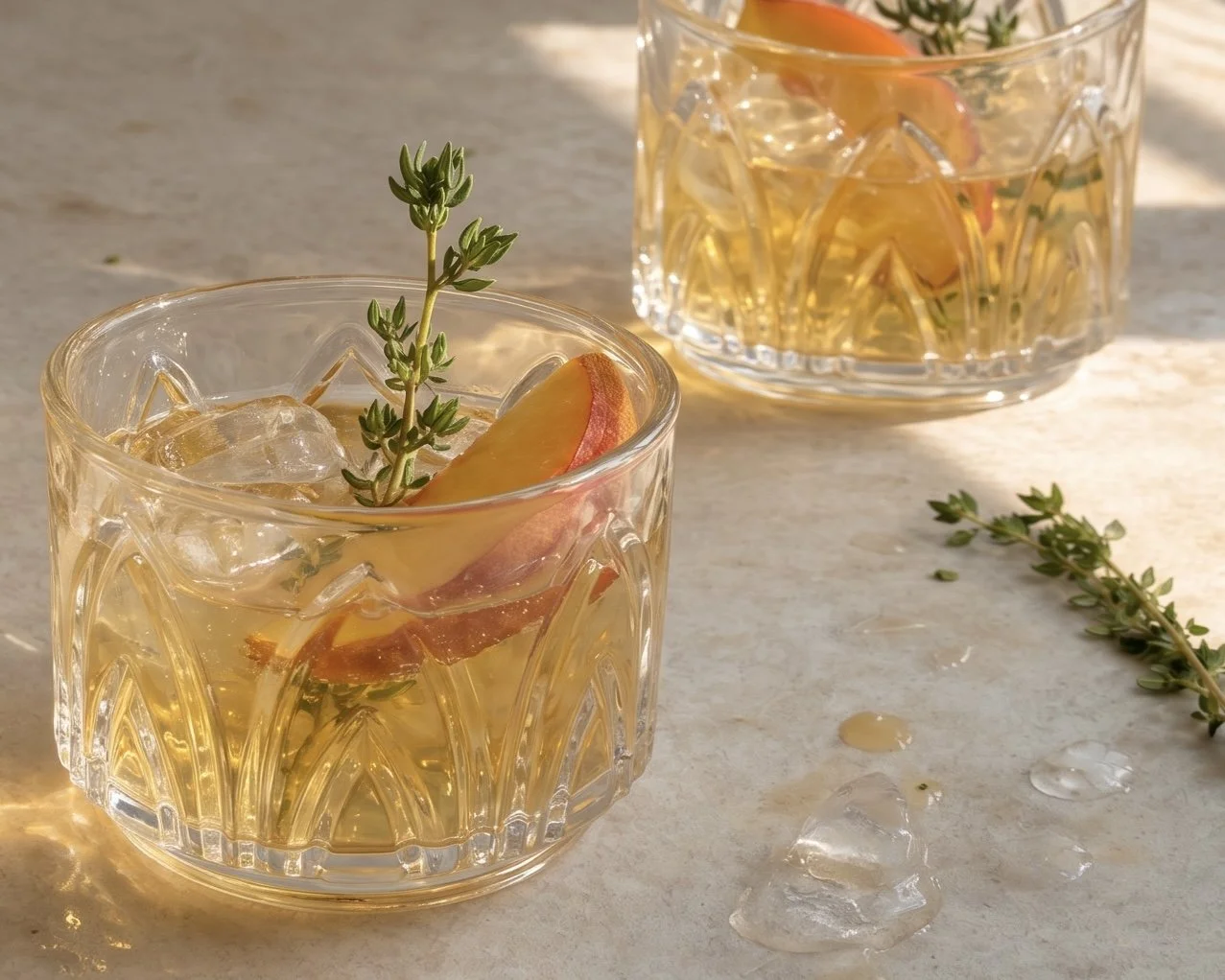 Peach &amp; Thyme Iced Tea