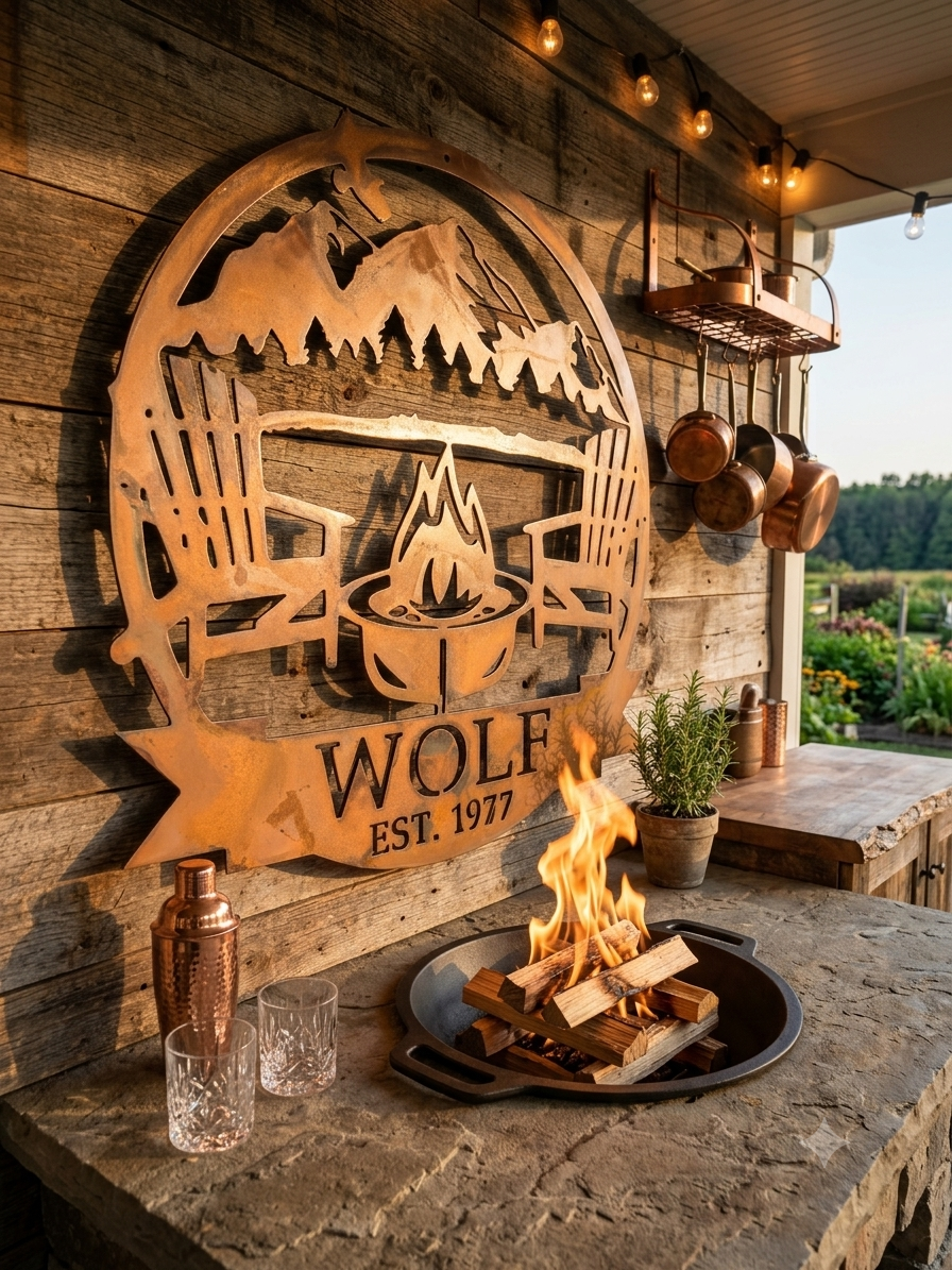 Custom Family Campfire Metal Sign