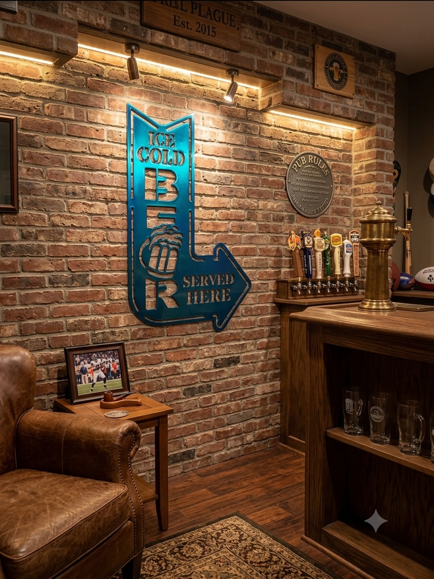 Vintage "Ice Cold Beer Served Here" Arrow