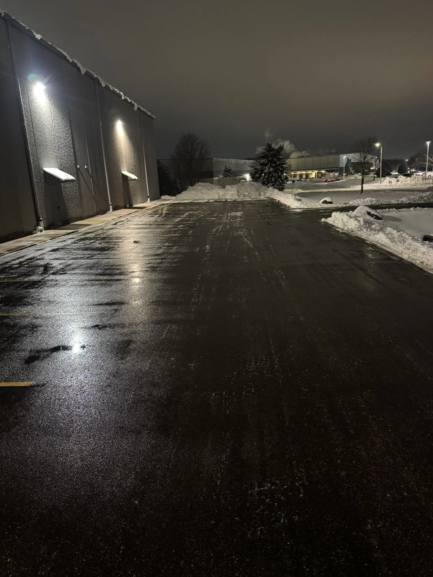 Live Edge Plow Before and After Liquid Deicing