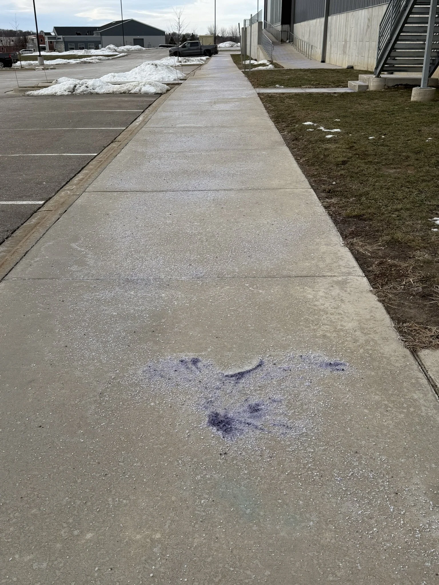Salt on a sidewalk