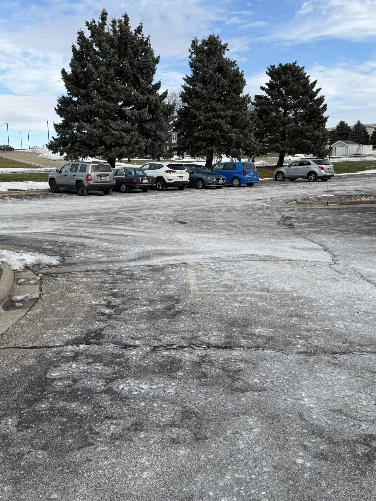 Salt on a parking lot