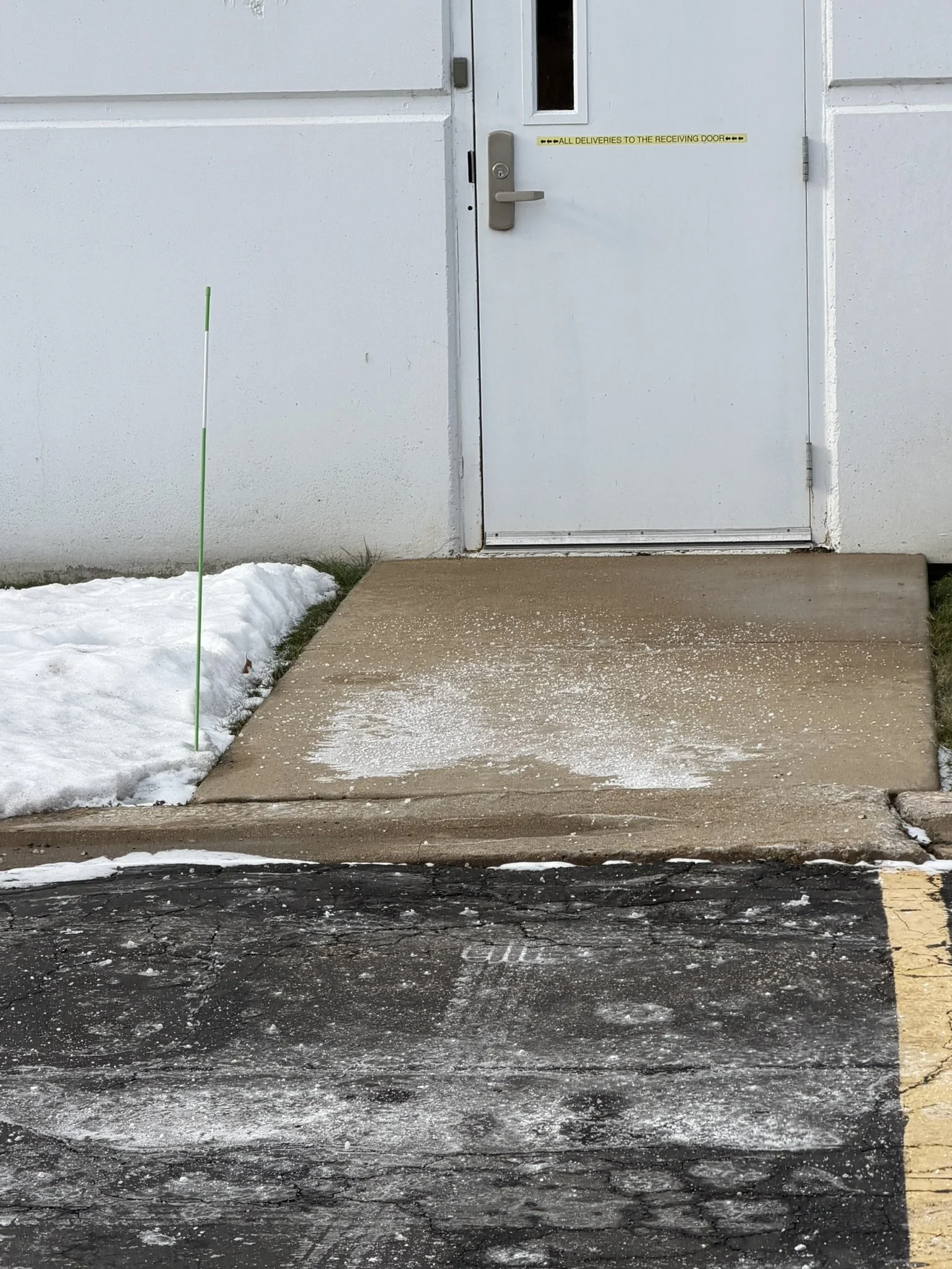 Salt on a sidewalk