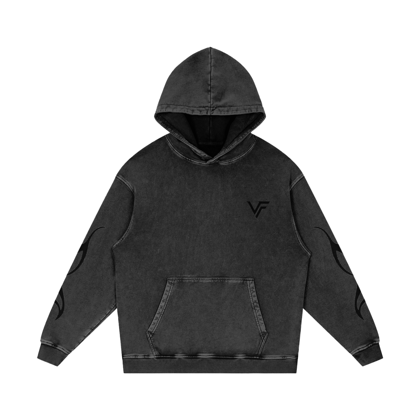 Vogue Flows Snow Washed Loose Cotton Hoodie