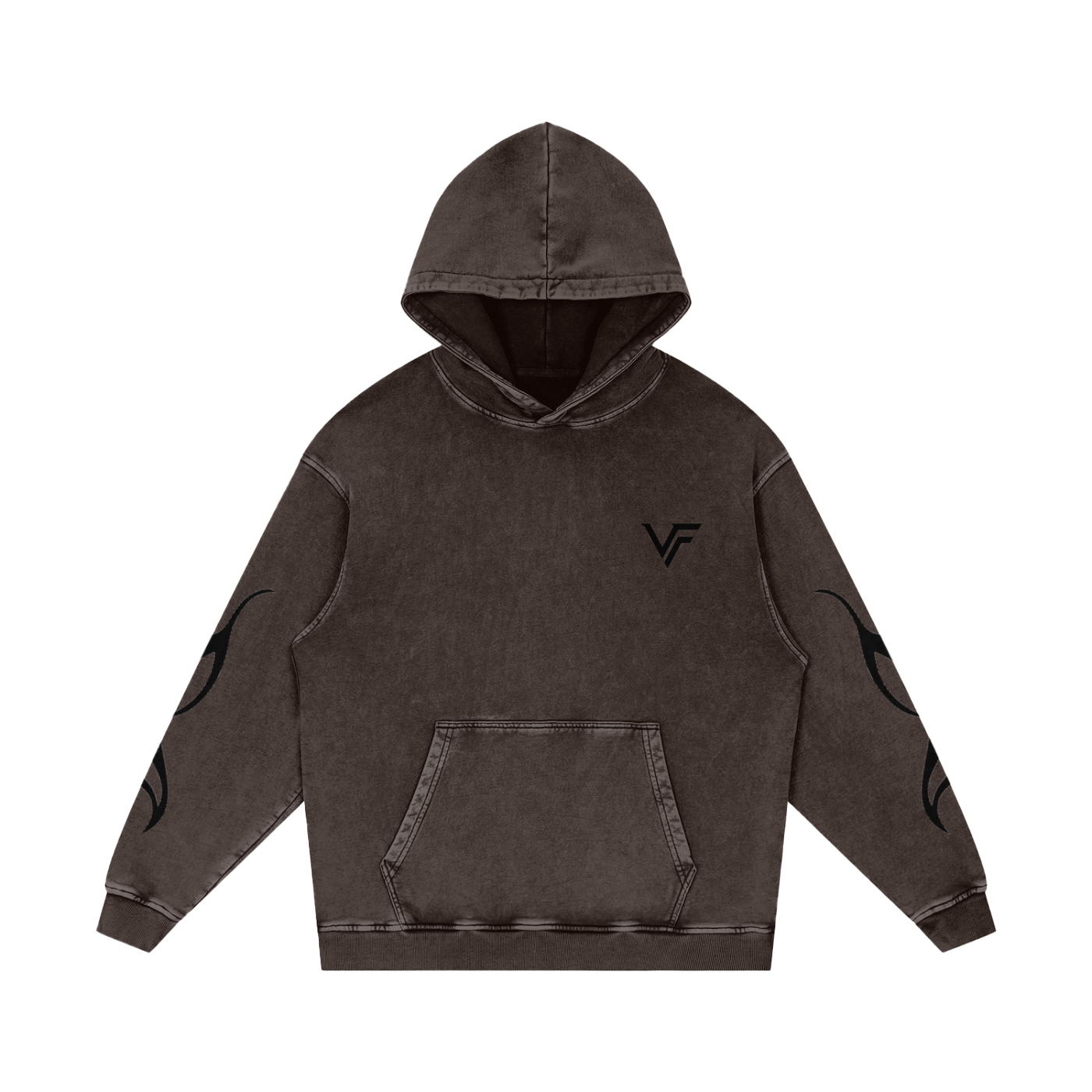 Vogue Flows Snow Washed Loose Cotton Hoodie