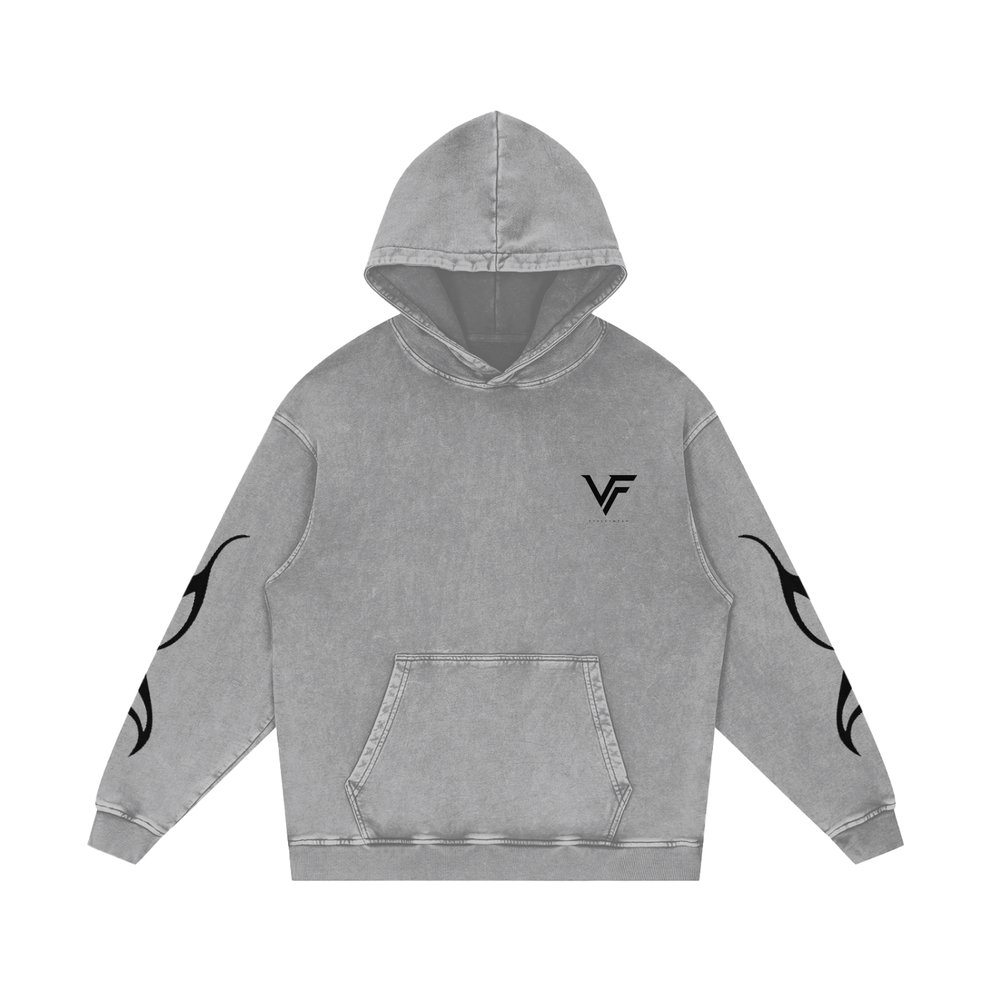 Vogue Flows Snow Washed Loose Cotton Hoodie