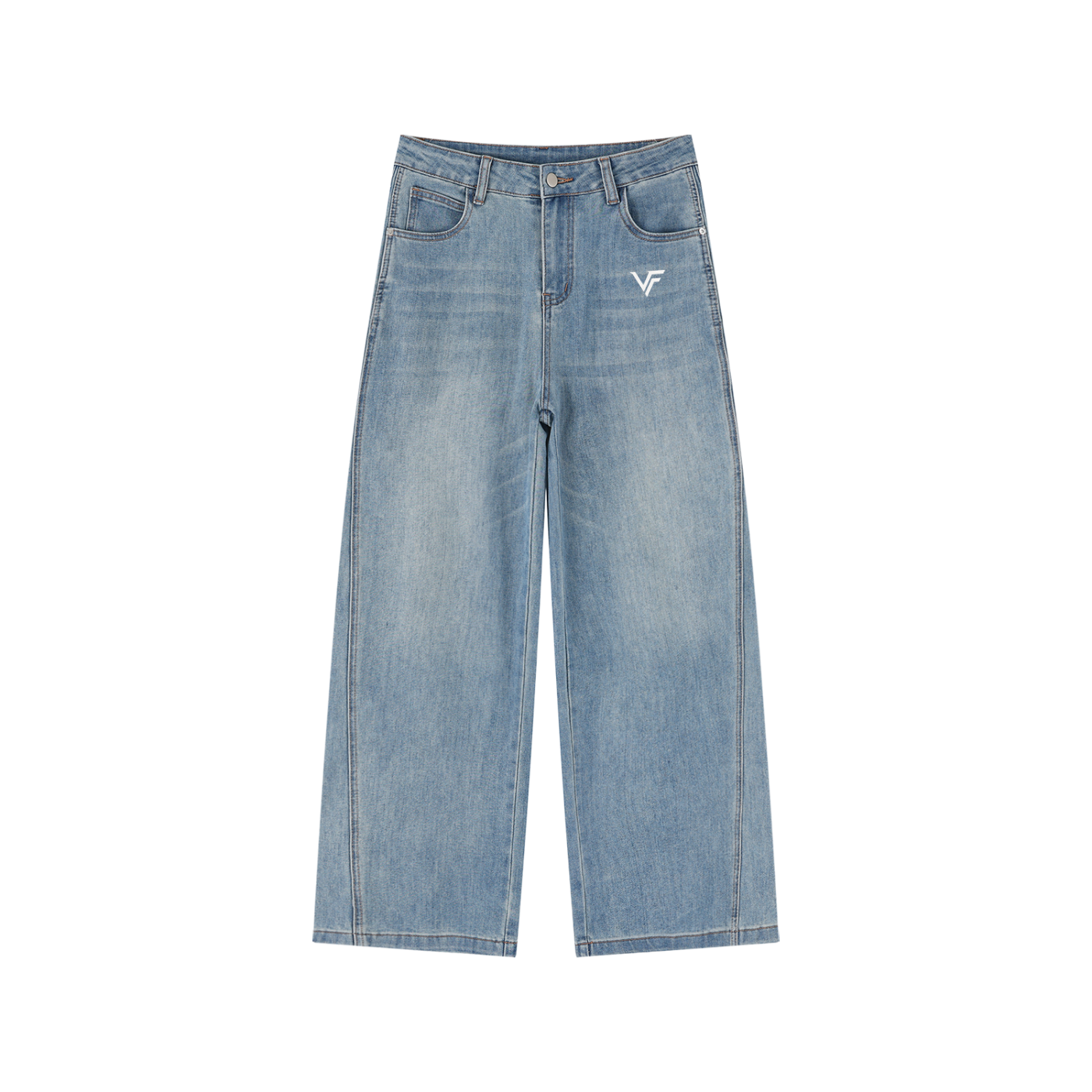 Vogue Flows Women’s Vintage Wash High Rise Wide Leg Jeans
