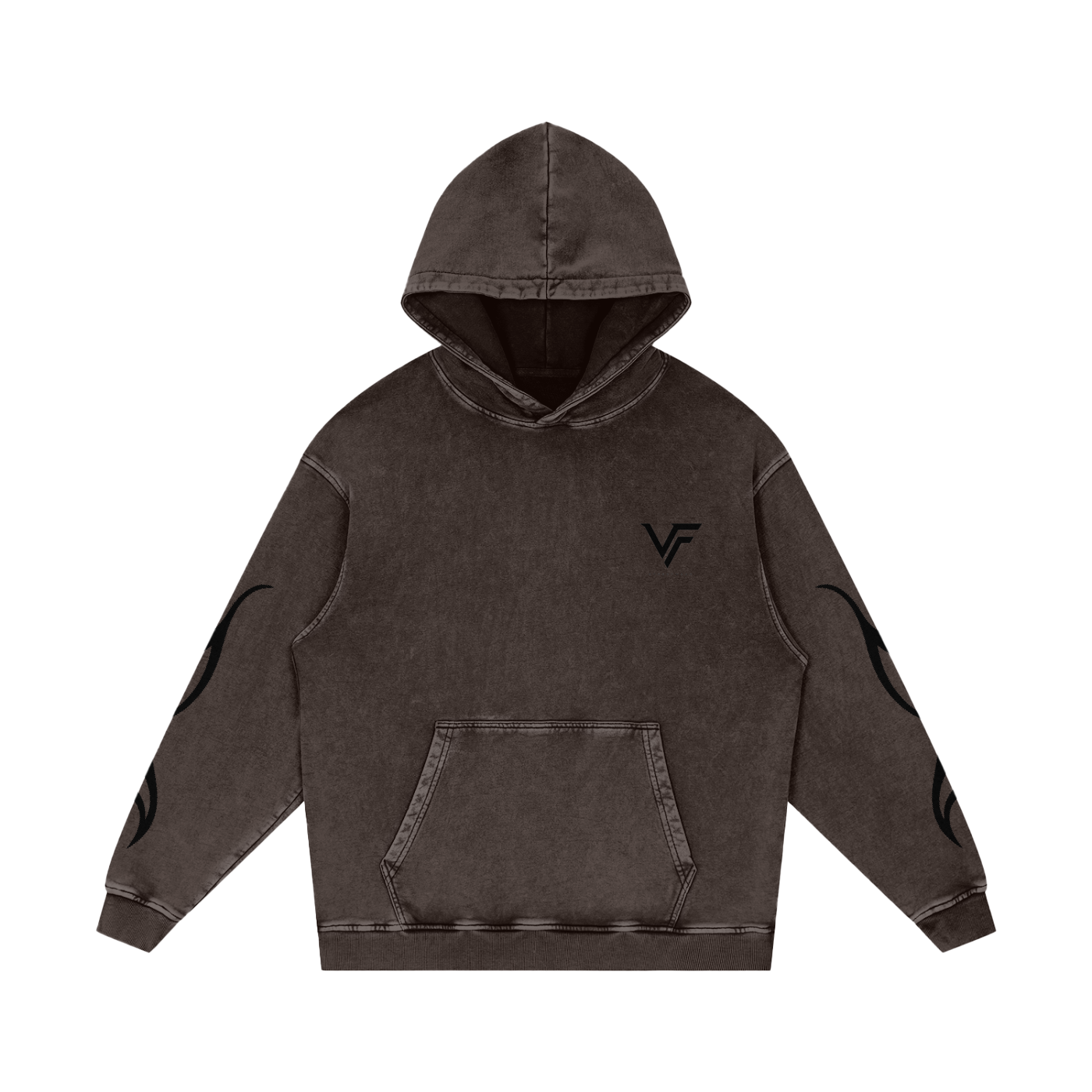 Vogue Flows Snow Washed Loose Cotton Hoodie