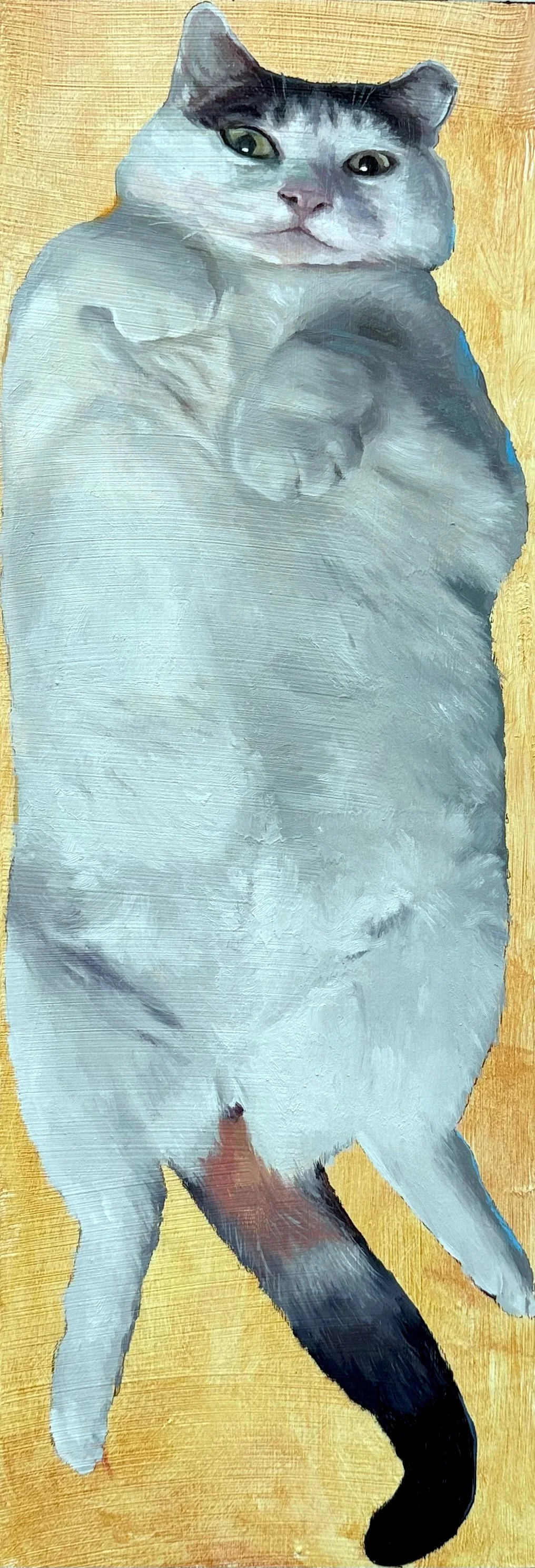 Centerfold, 2025 • Oil on panel • 23 × 8 in.
