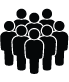Silhouette of a group of people, front view
