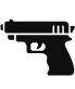 A handgun with a black handle and silver barrel