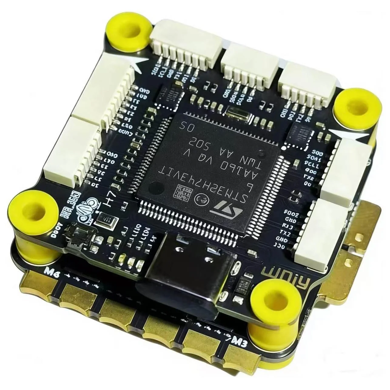 STM32 BF H743 Flight Controller Board, Black PCB with USB-C Interface, Integrated Power Distribution 32-Bit Processor for Betaflight (4 in 1 / 65A BLHeli 32 ESC) 3-6S