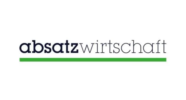 Logo mit den Worten 'absatzwirtschaft' in Schwarz, mit einer grünen Linie darunter.