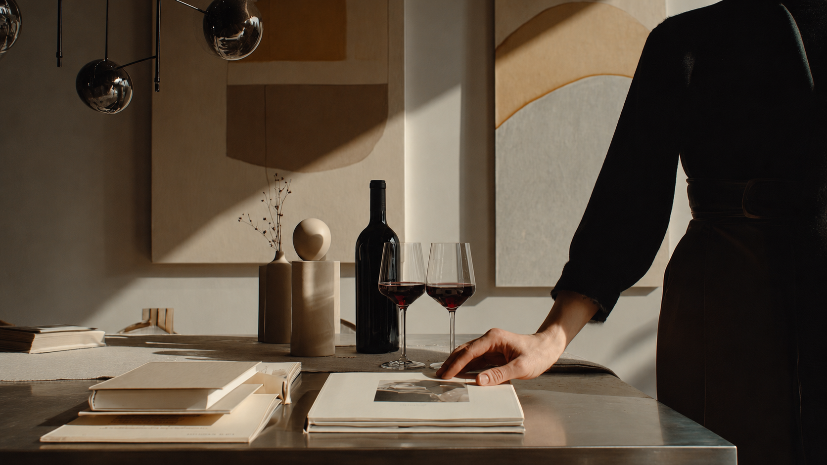 Wine and art salon atmosphere