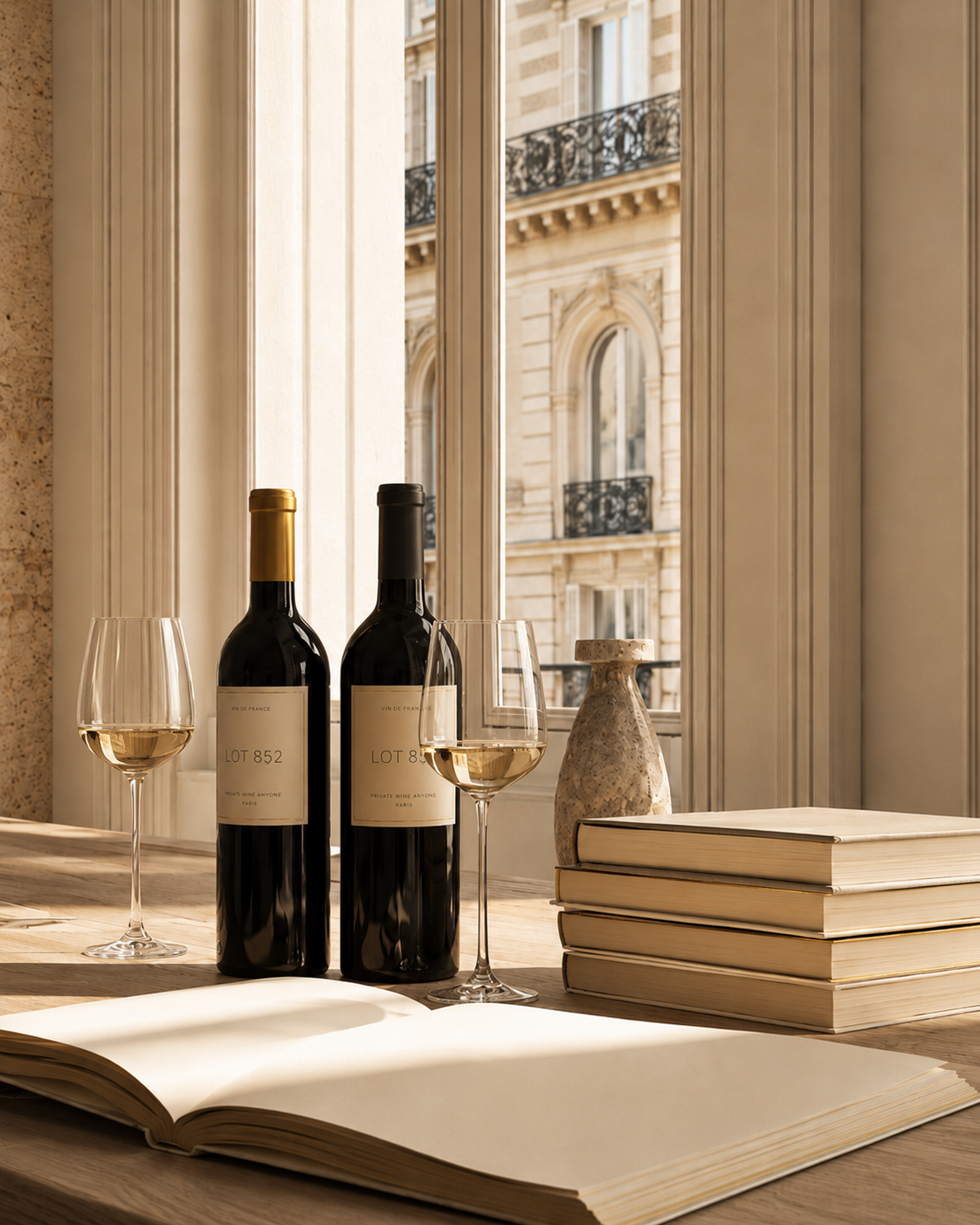 Private wine advisory setting in Paris