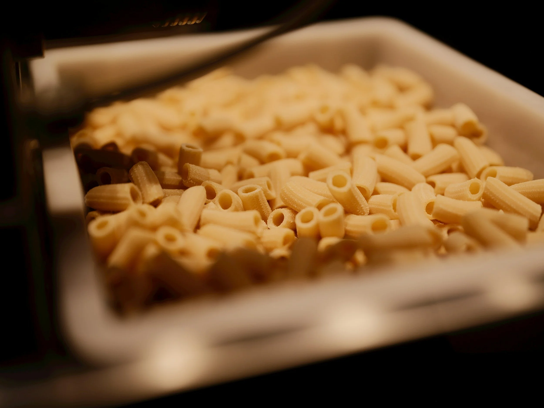 Image of fresh pasta being made with a shallow depth of focus