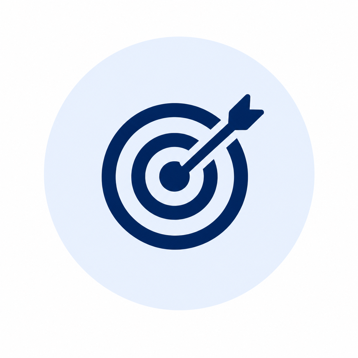 Icon of a target with an arrow hitting the center.