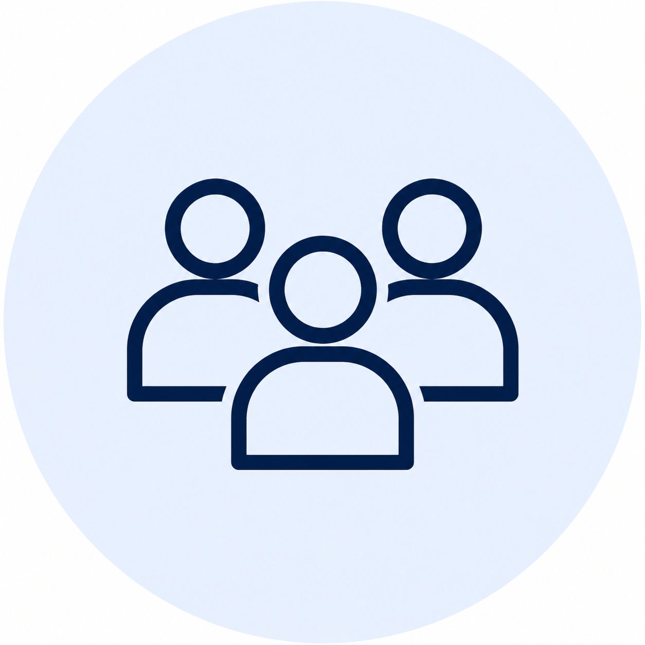 Icon of three people representing a group or team.