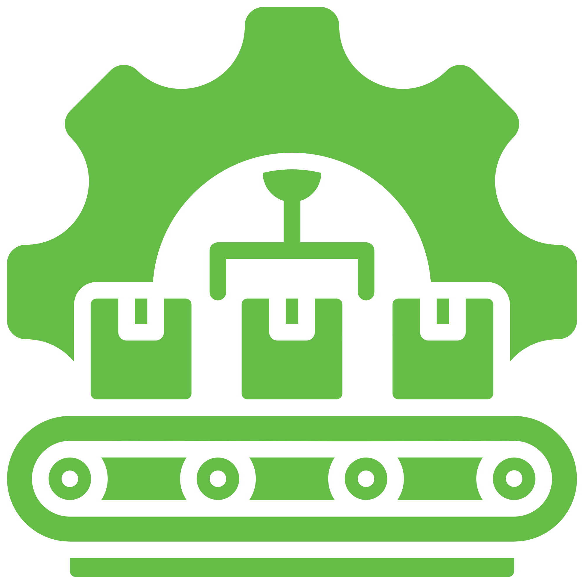 Illustration of a green construction or delivery truck with a large wrench symbol on the side, depicted on a black background.